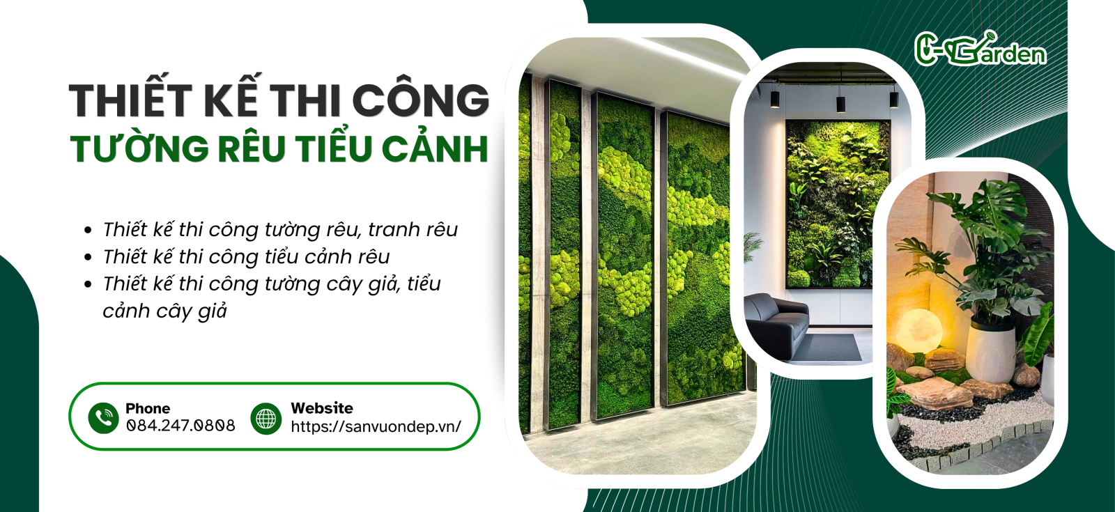 Thiết Kế Và Thi Công Tường Rêu Tiểu Cảnh