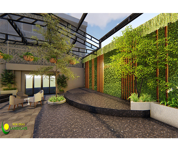 thiết kế sân vườn nhà hàng